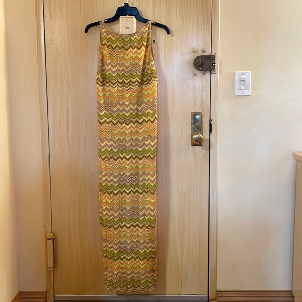 Missoni Yellow and Green Zigzag Maxi Dress